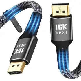 A0108 Cabledeconn 16k Displayport Cable 2.1 3 Ft 80gbps Display Port To 3ft/1m