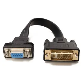 E0207 Cabledeconn Active Dvi-d Dual Link 24 1 Male To Vga Female Video With Flat Cable Adapter