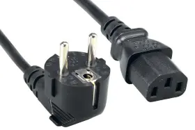 Iec320 Cablelera 848078001969 European Schuko Right Angle Power Cord Cee 7/7 To C13 6ft 18 Awg 16a 25