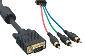 Zc7af1mm-10 Cablelera Cableleader Hd15 Male To Rca X 3 Gold 10ft Black