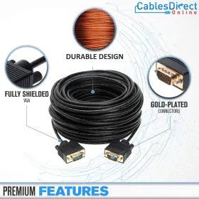 Cables Direct Online 716350701404 25ft Svga Monitor Cable - Male To Vga 1080p For Pc Projector La #2
