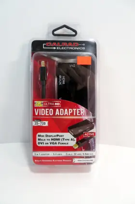 35-379 Calrad Mini Display Port Dp To Hdmi Dvi Vga Adapter Macbook Laptop Pc Projector