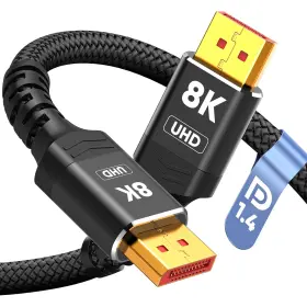 Dp-10ft-bk-1p-pt Capshi 8k 4k Displayport Cable 1.4 10ft Dp Cord Vesa 10 Feet Black