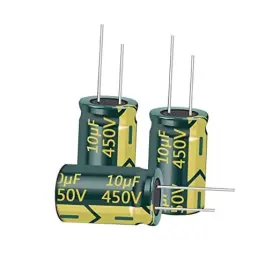 0.39x0.67in Cermant Cl266 Capacitor 10x17mm High Frequency Aluminum 10pcs 450v 10uf
