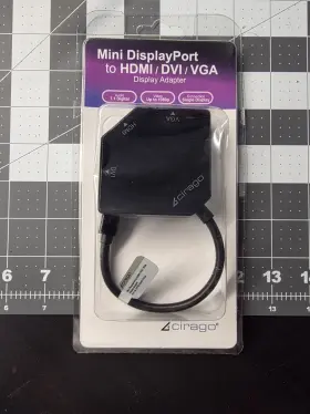 Dpm2hdmdvivga Cirago 3-in-1 Mini Display Port Dp To Hdmi/dvi/vga Cable Adapter Converter Black