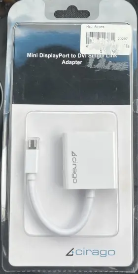 Dpn2022 Cirago Mini Displayport Dp To Dvi 1080p Video Converter Cable Cord Adapter White