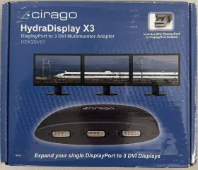 Cirago Hdx3dv01 New Open Box Hydradisplay X3 1 3 Displayport To 3x Dvi-d Adapter Hdcp