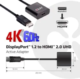 Cac-2070 Club3d Club 3d Displayport 1.2 To Hdmi 2.0 Uhd Active Adapter M/f #3
