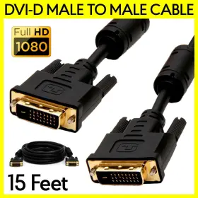 362-cf Cmple Dvi Cable 15 Feet Dvi-d Male To Monitor Cord For Pc Projector Lcd Display