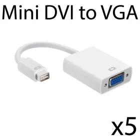 A-134 Cmple 5pcs Mini Dvi To Vga Monitor Adapter Connector Converter For Macbook Powerbook