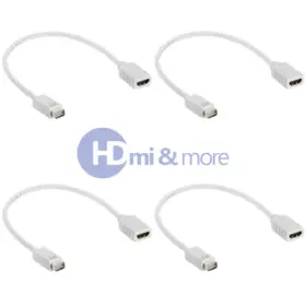 Hd-132 Cmple 4x Mini Dvi Male To Hdmi Female Video Adapter Cable Imac Macbook White