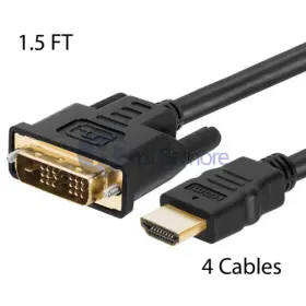 Hd-414 Cmple 4x 1.5ft Dvi To Hdmi 18 1 Cable Cord Hdtv Pc Monitor Lcd Wire Projector Screen