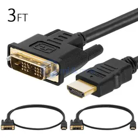 Hd-415 Cmple 2x 3ft Gold Dvi-d Male To Hdmi Cable For Hdtv Full Hd Tv 3 Ft