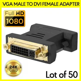 S-127 Cmple 50pcs Dvi-a Female To Vga Male Adapter Analog Connector Converter For Pc Monitor