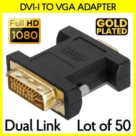 S-128 Cmple 50pcs Dvi-i Dual Link Male To Vga Female Adapter Connector Converter Pc Monitor