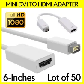 S-132 Cmple 50 Pcs Mini Dvi To Hdmi Adapter Video Cable Connector Converter For Imac Macbook