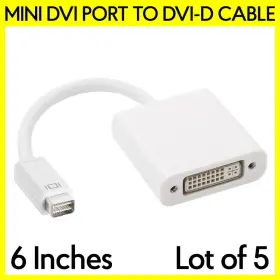 S-133 Cmple 5pcs Mini Dvi To Adapter Monitor Cable Connector Converter For Macbook Imac