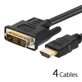Ua-hd-419 Cmple Dvi-d Male To Hdmi 10 Ft Gold Cable For Hdtv Full Hd Tv Feet - Pack Of 4