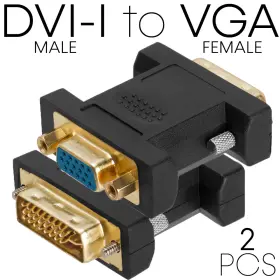 Variation-fcom-127-128-lot-2 Cmple 2 X Dvi To Vga Adapter Dual Link Dvi-a Dvi-i Pc Monitor Converter
