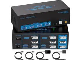 Vp-sw233 Cmstedcd 4k 120hz Displayport Kvm Switch 3 Monitors 2 Computers 8k 60hz Dp Switches
