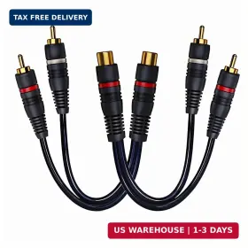 Cnhidee Rca1f2m-001 Rca Splitter 1 Female To 2 Male Pack Y Audio Video Cable S