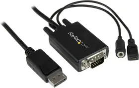Dp2vgaamm3m .com 10 Ft 3m Displayport To Vga Adapter Cable With Audio - Dp Converter