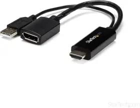 Hd2dp .com 4k 30hz Hdmi To Displayport Video Adapter With Usb Power - 6 In Hd