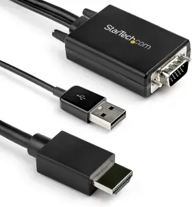 Vga2hdmm6 .com 6ft Vga To Hdmi Converter Cable With Usb Audio Support And Power - Analog