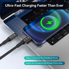 100w Connbull 791126989804 40gbps Data Sync With Thunderbolt 4 Cable 10ft Supports Fast Charing A #2