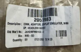 2053983 Crestron Mini Displayport Inch Headless Ghost Display Edid Emulator -