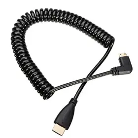 43223-5620 Cy Mini Hdmi Male 90 Degree Left Angled To Stretch Coiled Cable 1.2m