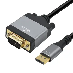 121-0057 Cyberguys Displayport To Vga Cable 6ft Dp With Secure Latch And Gol