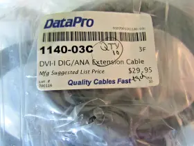 1140-03c Datapro New Dvi-i Dgi/ana Extens Cable 3ft - Lot Of 10