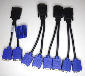 0h9361-52204 Dell Lot Of 4 Dvi-d Dual Link Dms-59 To Vga Port Video Splitter Cables