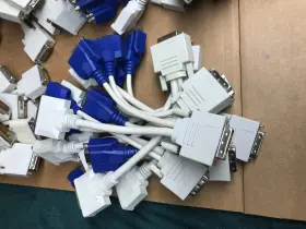 0wu239 Dell Lot Of 80 Dvi-i Dual-link To Dvi-d And Vga Dual Monitor Y Adapter Cables #2