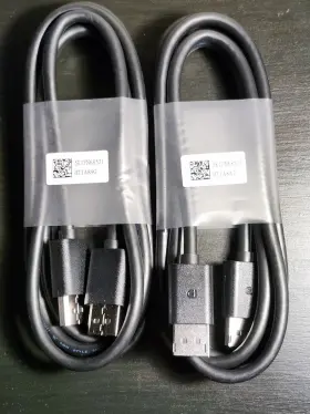 5k1fn68521-ht1a89g Dell 2 Genuine Displayport To Cable - Set Of Cords Black 6ft New