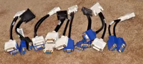 Cn-05e911 Dell Lot Of 8 Dvi Dms-59 Male To Vga Female Adapters. Like Pictures. Hp #2