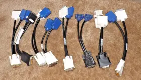 Cn-05e911 Dell Lot Of 8 Dvi Dms-59 Male To Vga Female Adapters. Like Pictures. Hp