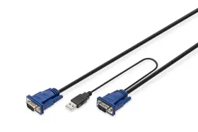 Ds-19233  Digitus Kvm Cable - 2x Vga Connector 1x Usb 2.0 5 M For Conso