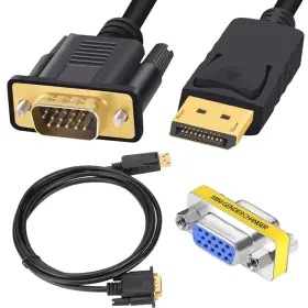 St-us-115 Dkardu 3ft Displayport To Vga Cable Gold-plated Dp Adapter Supports 1080p F
