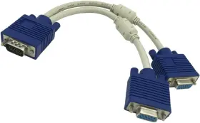 4335208688 Dong 1 Computer To Dual 2 Monitor Vga Splitter Cable Video Y Black