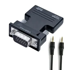 Cb0245 Dtech Hdmi To Vga Adapter With 3.5mm Audio Port Pc Source Output