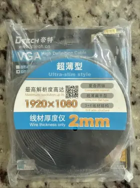 Dt-69f10 Dtech New 32ft Ultra Slim 1920 X 1080 Vga High Definition Cable 2mm Thick Svga