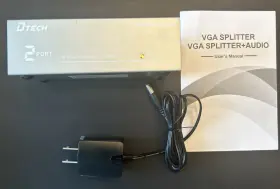 Dt-7252v Dtech 2 Way Powered Vga Splitter Amplifier Box 1080p Video Audio Ddc2 Port
