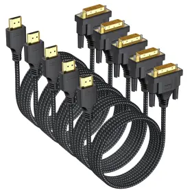 Dteedck Bk74-13 Dvi To Hdmi Cable 6ft 5-pack Bidrectional Dvi-d/i Single Link 1080
