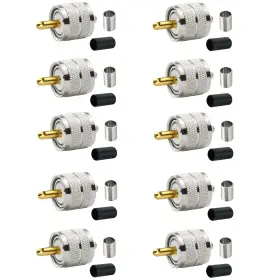 Pl259-j4-crimp-10 Duogimz Pl259 Male Coax Connector Uhf Crimp For Rg8x Lmr240 ... Fast Ship