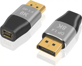 Duttek 726084225565 8k Displayport To Mini Adapter 2 Pack 32.4gbps Bi-directional