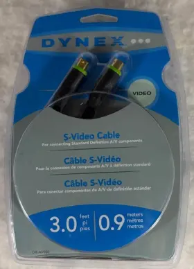 Dx-av030 Dynex Sealed - S-video Cable 3.0 Feet 0.9 Meters New