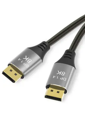 Eaec00026 Eaeon 6.6ft Displayport 1.4 Cable 8k60hz 4k144hz Braided Gray