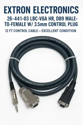 26-441-03 Extron 12ft Control Cable Db9 Male To Female With 3.5mm Plug Av
